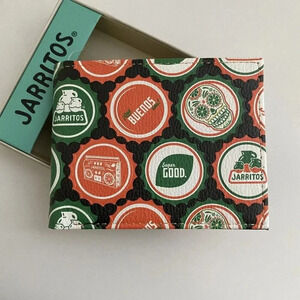 Mexican Jarritos Bottle Cap Print Men’s Bi-Fold Wallet with Card Slots & ID Card